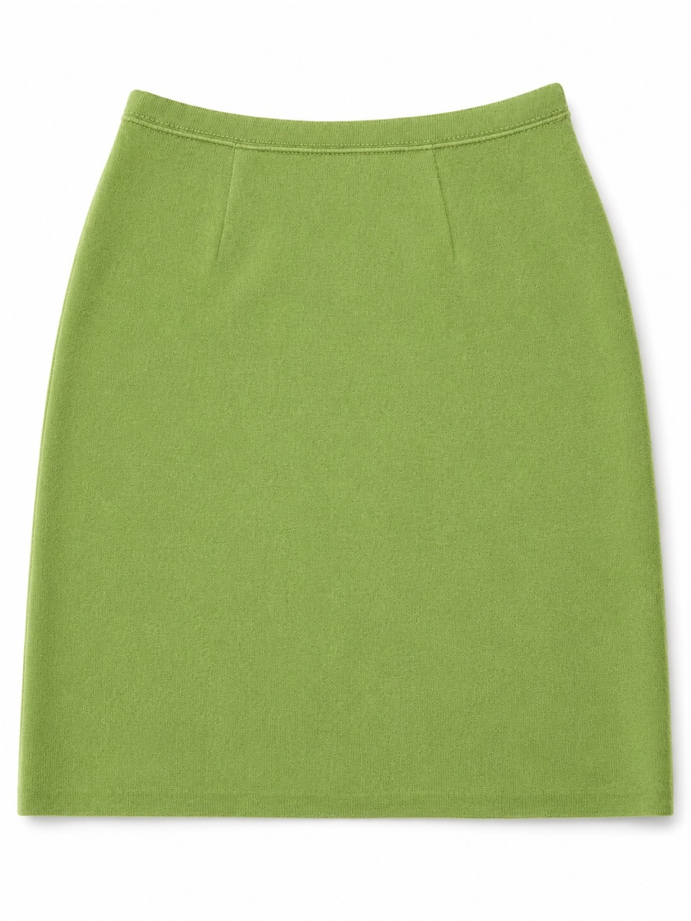 VTG Jantzen Green Knit Pencil Skirt Wool Mod High Waisted Midi 1960s 1950s